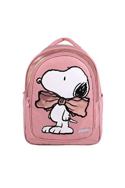 SNOOPY Bow Tie Lisanslı Pembe Anaokulu Çantası