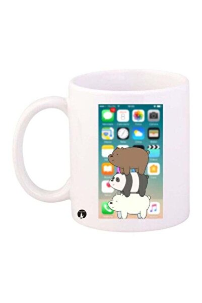 Generic BP We Bare Bears Printed Mug White/Grey/Brown