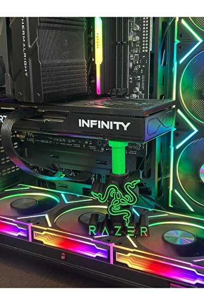 KEMX Ekran Kartı Tutucu | Ekran Kartı Destek R.AZER Logo | Bilgisayar Aksesua...