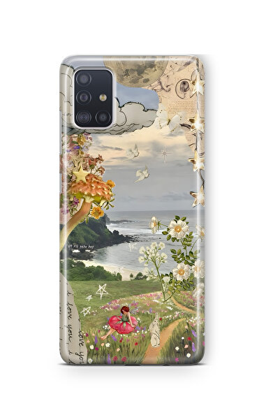 FLAMENKO Samsung Galaxy A51 Rüya Bahçesi Desenli Şeffaf Telefon Kılıfı