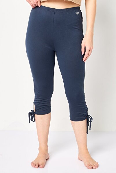 Emporio Armani Women Regular Fit Sleepwear 3/4 Pants, Navy