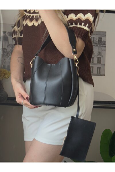 mèche atelier since 2024 حقيبة يد وكتف نسائية من كاتي باللون الأسود