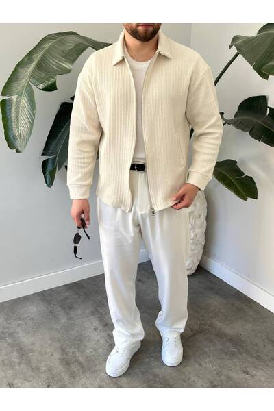 CLAVO Erkek Triko Fermuarlı Ceket