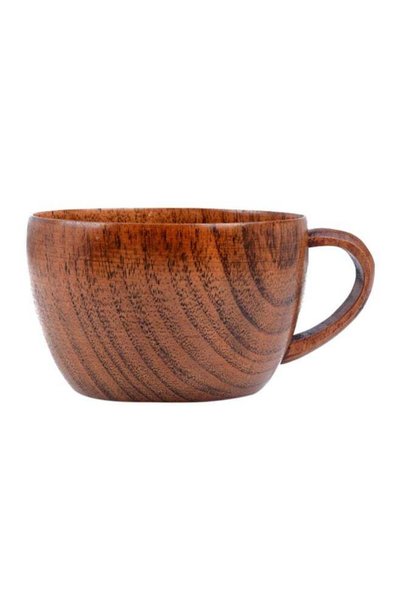 Generic Wooden Coffee Mug Brown 13x12x8cm
