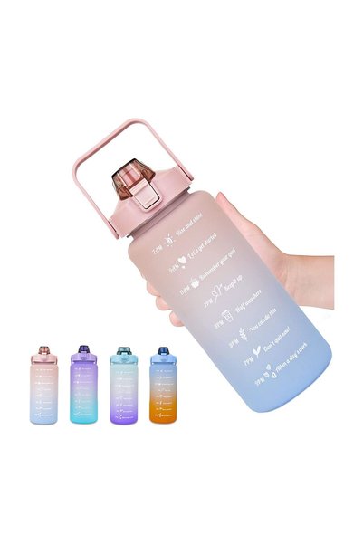 Generic COOLBABY 2l Pink Water Bottle With Straw And Handle