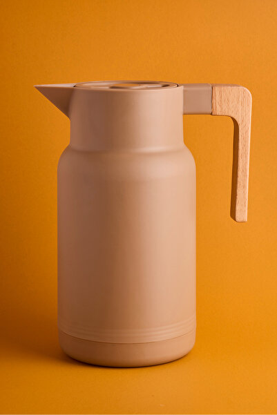 Perotti Sakura Nordic Bamboo Handle Glass Vacuum Thermos 1000 ml Brown