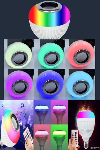 Yu Su Tools Bluetooth Özelliği Ile Hoparlör Olan 16 Renk Değiştiren E27 Duy U...