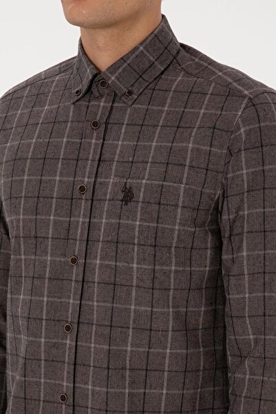 U.S. Polo Assn. Men's Brown Long Sleeve Shirt Tekspor223634.8