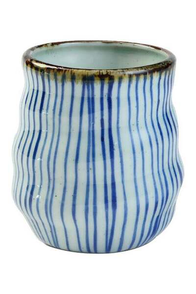 Generic Handmade Stoneware Mug White/Blue 100ml