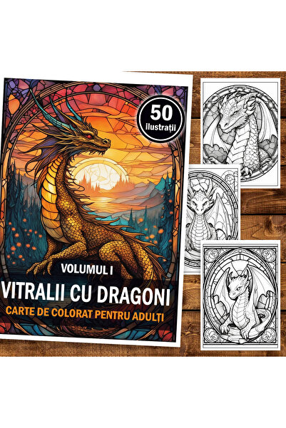 Legendary Gifts Carte de pictură, 50 de ilustrații, Vitralii cu dragoni - Vol...