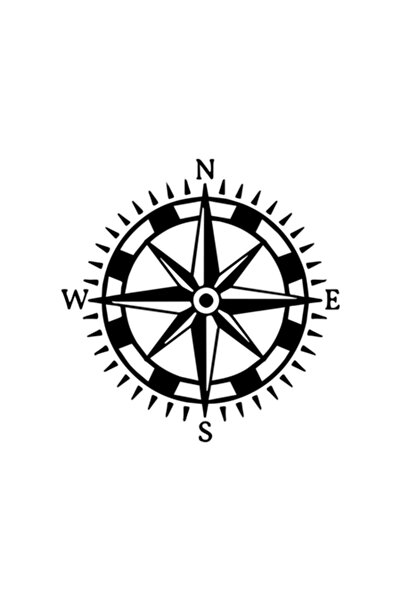 Oracal Car sticker "N-S-W-E", 18x18cm, black