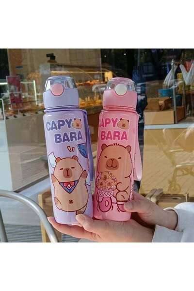 Generic HOMESTAR 2pcs 700ML/23.67oz Cute Handle Capybara Water Cup, Leak-Proof, Sports Outdoor Street Scho