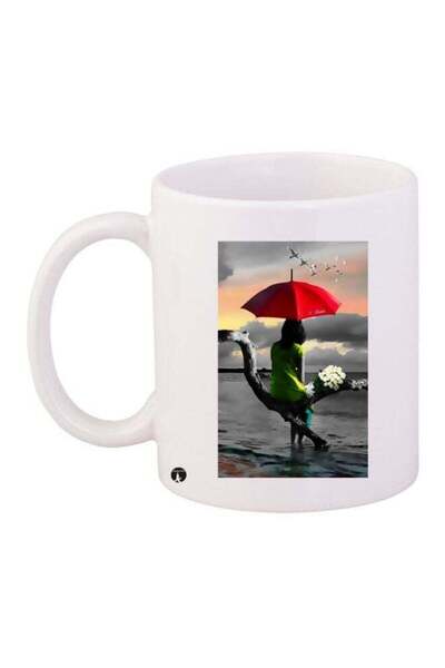 Generic BP Alone Girl Printed Coffee Mug White/Black/Red