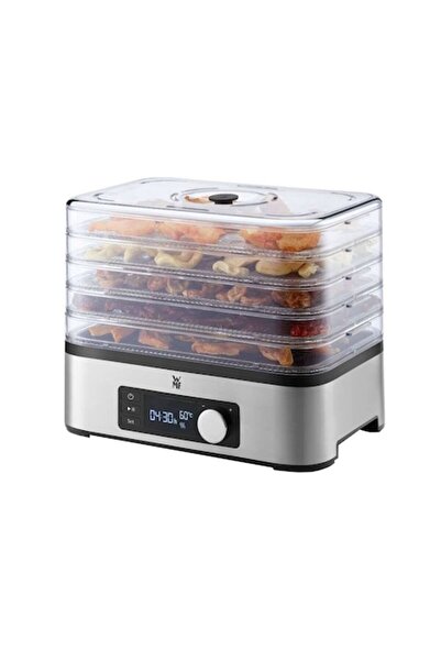 WMF Deshidrator alimentar electric, oțel inoxidabil, 27,7 x 18,8 x 20,4 cm, transparent/argintiu
