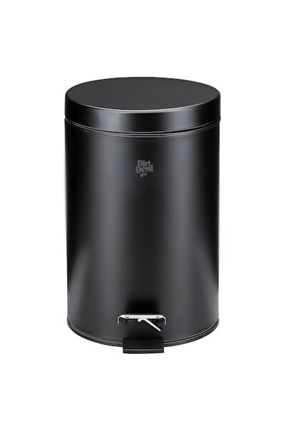 DİRT DEVIL Pedal Bin, Stainless Steel, 12 L, 27.2x25.5x40.2 cm, Black