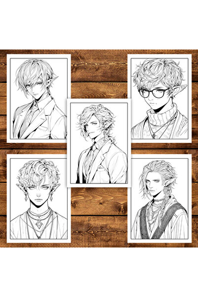 Legendary Gifts Painting book, 50 illustrations, Anime Elf Boysi