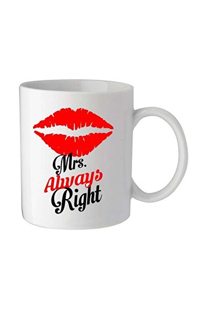 Generic giftex Mrs Always Right Printed Mug White/Black/Red