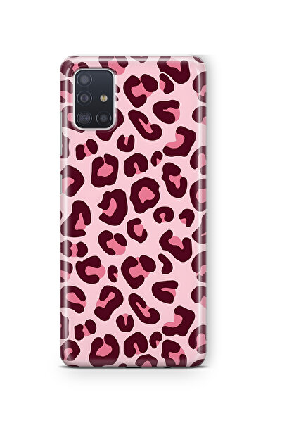 FLAMENKO Samsung Galaxy M51 Pembe Leopar Desenli Şeffaf Telefon Kılıfı
