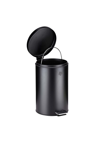DİRT DEVIL Pedal Bin, Stainless Steel, 12 L, 27.2x25.5x40.2 cm, Black