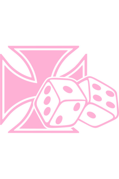 Oracal Sticker auto ''Cruce cu zaruri'', 15cm, roz