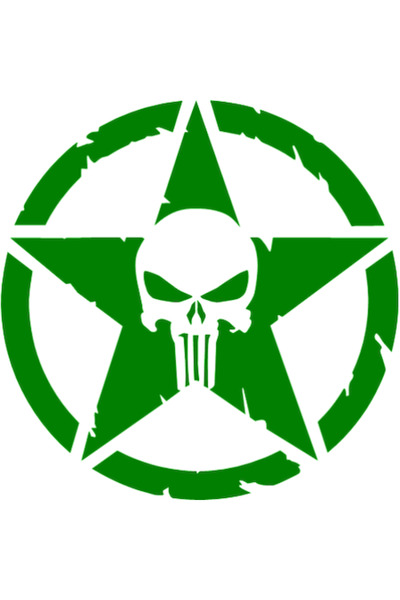 Oracal 651 Sticker auto "Skull trail off road'', 15x15cm, Verde