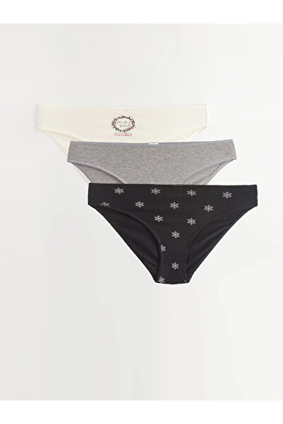 LC Waikiki Lcw Dream Black Printed Bikini Panties 3-Pack