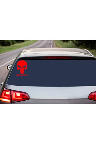 Oracal Decorative car sticker "Punisher skull", 18x14cm, red