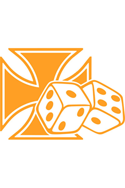 Oracal Sticker auto ''Cruce cu zaruri'', 15cm, portocaliu