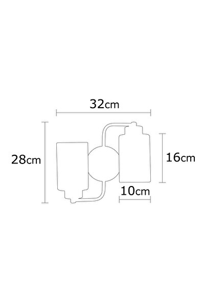 MOİRA Balcova Modern Double Glass Sconce Chrome, Decorative Wall Lamp Balcova-N-346