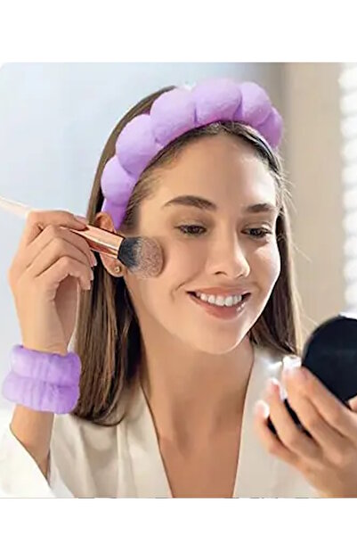 CAŞ DEKORASYON أرجواني اللون سبا الشعر الفرقة منشفة التاج