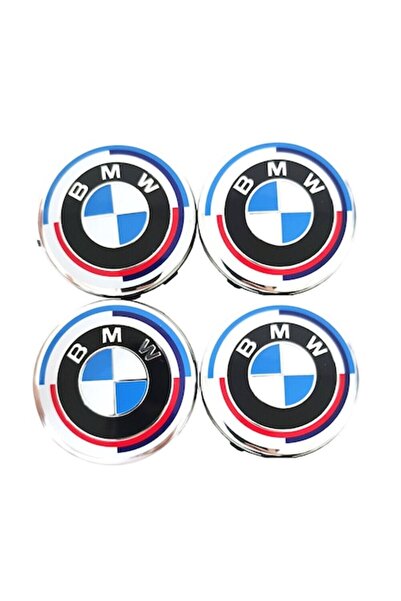 LinePartsBim Set of 4 BMW compatible hubcaps for 60mm rims 50th Anniversary Edition