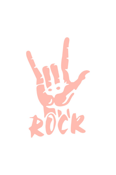 Oracal Car sticker "Rock a roll hand", 18x14 cm, pink