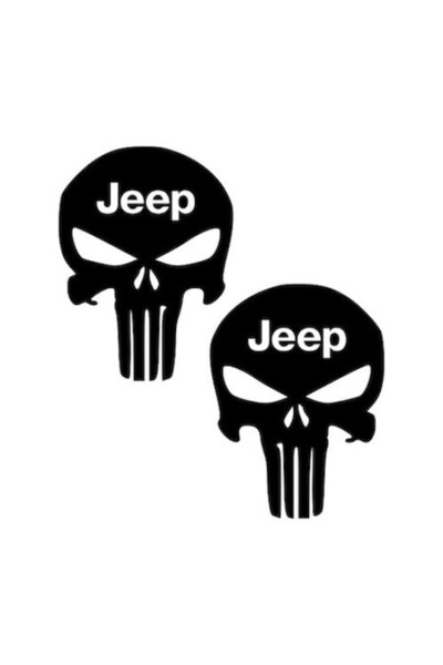 Oracal 651 Set of 2 off-road stickers, "Skeleton Head" Black, 30 x 24 cm