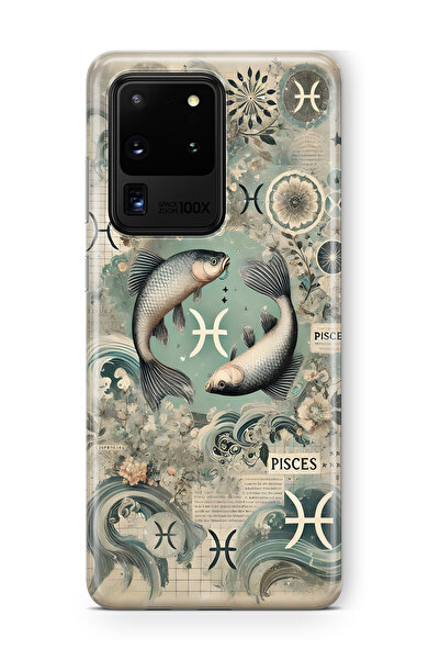 FLAMENKO Samsung Galaxy S20 Ultra Pisces Pattern Transparent Phone Case