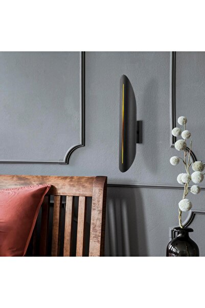 MOİRA شمعدان حائط معدني مفرد من نوع Cut Rustik باللون الأسود، مصباح حائط ديكوري صناعي CUT11830