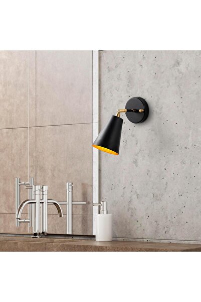 MOİRA مصباح حائط فردي برأس متحرك من إيفاندر، أسود، مصباح ديكور معدني حديث مطلي باللون الأسود EVANDER-13191