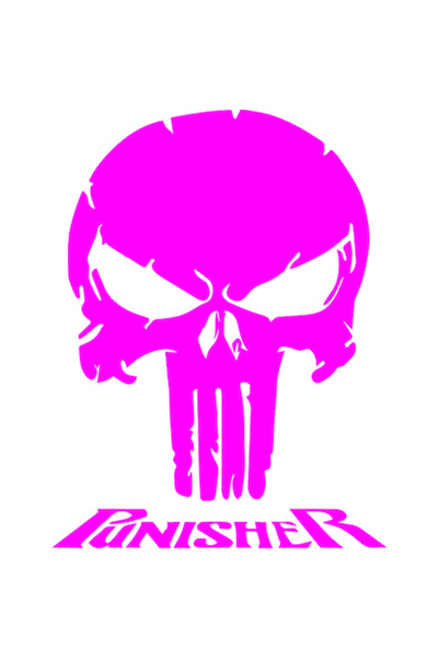 Oracal Decorative car sticker "Punisher skull", 18x14cm, pink
