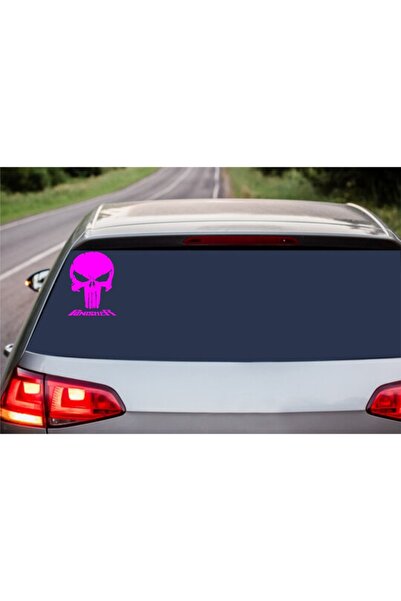 Oracal Decorative car sticker "Punisher skull", 18x14cm, pink