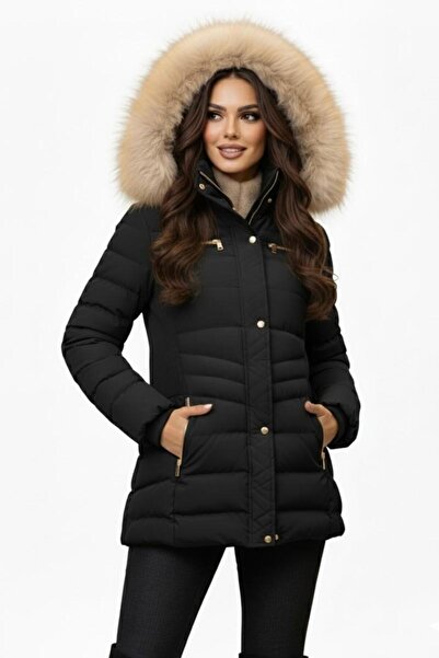 DYNAMO Women's Plus Size Sports Hooded Plush Inside Coat M5306 Bgl-St04892