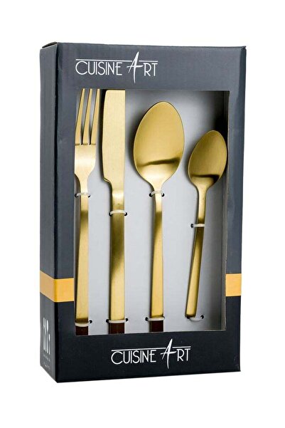 Cuisine Art طقم أدوات مائدة كلير مكون من 16 قطعة - أدوات مائدة أنيقة من الفول...