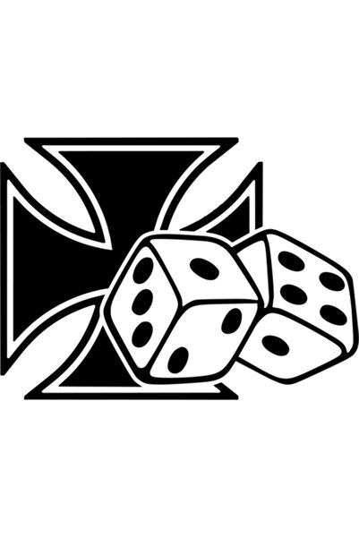 Oracal Car sticker ''Cross with dice'', 15cm, black
