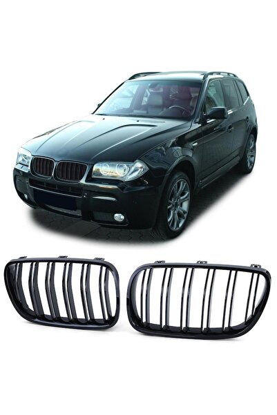 LinePartsBim Set grile bara față duble M compatibile cu BMW X3 E83 Facelift, 2007-2011, M-Design, lucioase