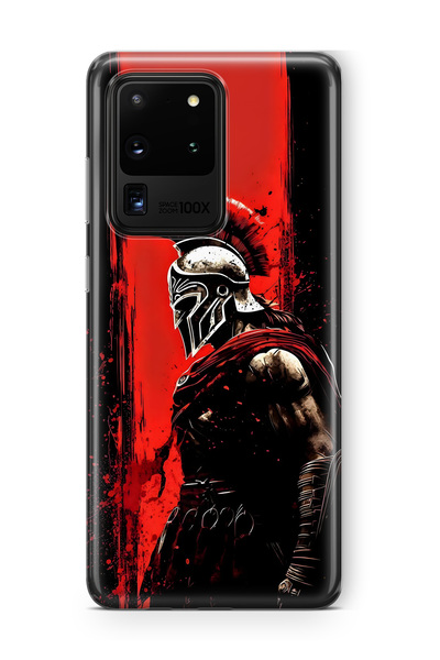 FLAMENKO Samsung Galaxy S20 Ultra Warrior Sparta Pattern Transparent Phone Case