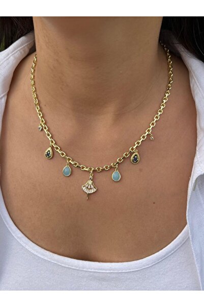 nunu takı Kadın ve Taş Charmlı Kolye