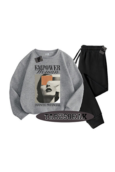 Tarzsokak طقم دراجة رمادي اللون من Biskilet EmpoweR بتفاصيل مفصلة