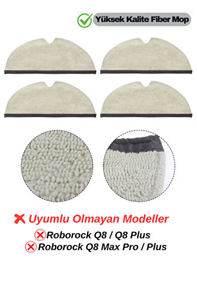 RotRever Roborock Q5 Q7 Q8 S5 S5 Max S6 S6 Pure S6 Maxv Uyumlu Mop Paspas Bez...