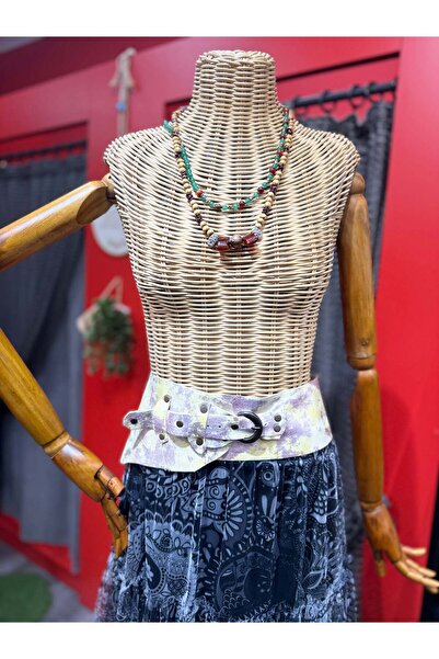 Yılday Gür Butik Handmade Phobos Pastel Patterned Genuine Leather Belt, Women...