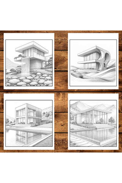 Legendary Gifts Painting book, 50 illustrations Minimalist Houses