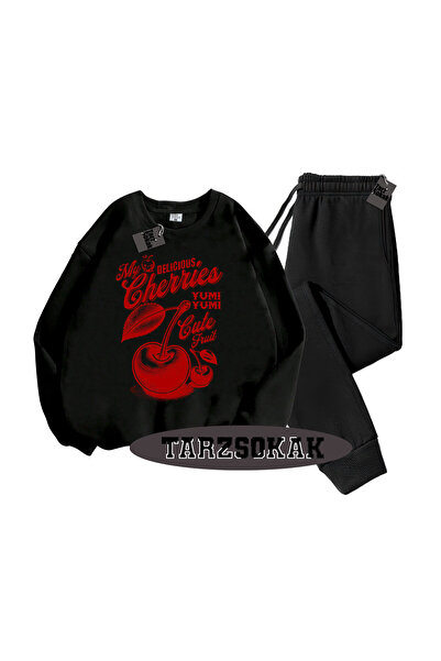 Tarzsokak Μαύρο Σετ Ποδηλάτου Herry Yum Yum με Λεπτομέρεια, Διπλό Σετ