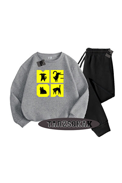 Tarzsokak Сив котешки велосипед, подробен комплект с две части